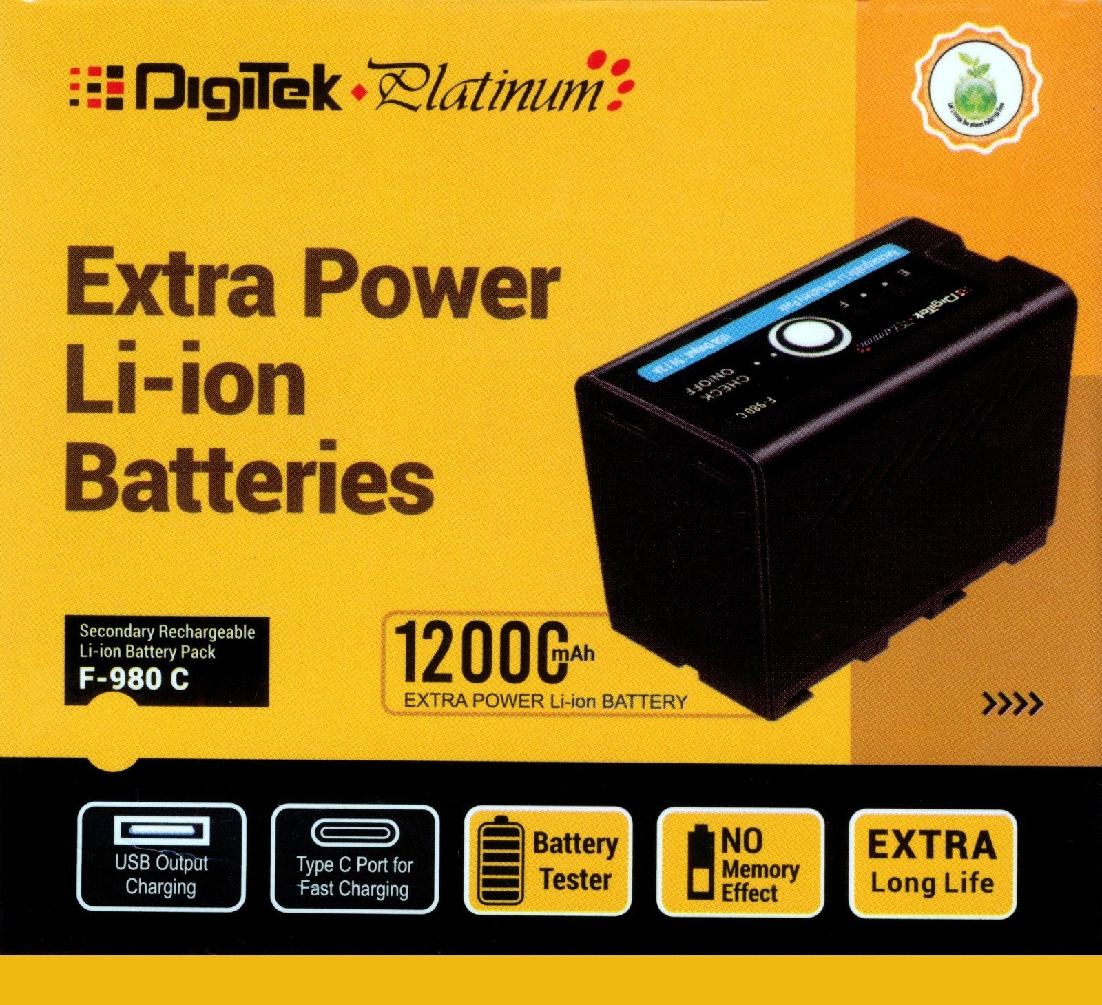 Digitek NP-F980 Type C 12000 mAh Platinum Battery - cambuy-lives Digitek NP-F980 Type C 12000 mAh Platinum Battery - cambuy-lives